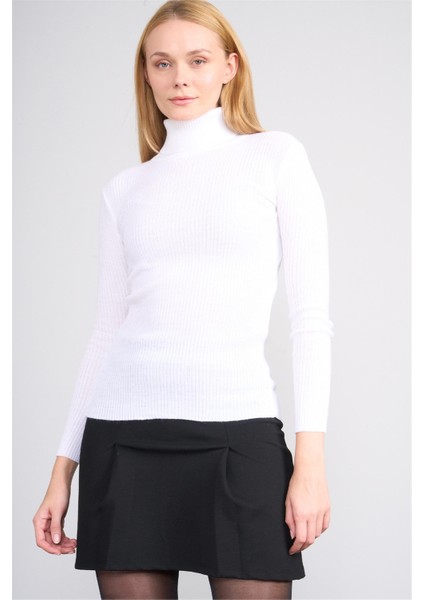 K26 5555 Beyaz Kadın Fıtıllı Body