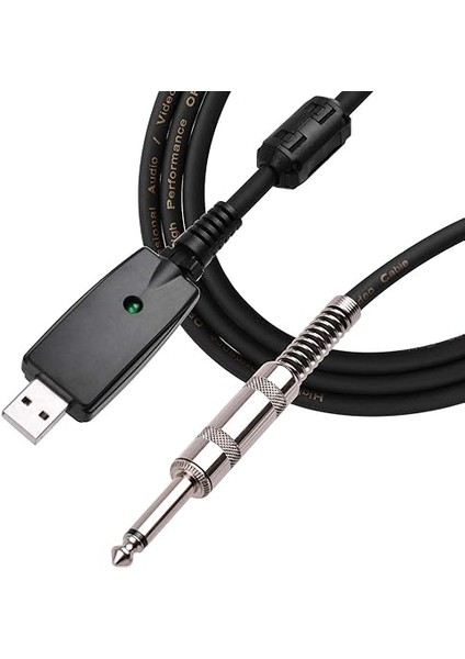 Profesyonel USB Gitar Kablosu, 6.35MM Mono Elektro Gitar Bağlantı Kablosu Crystal Clear Sound, USB 1.1/2.0 Windows/macos Için Uyumlu, 16BIT 48/44.1khz Çözünürlük