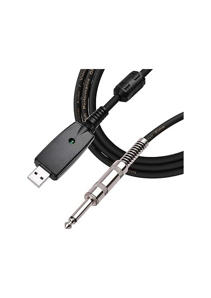 Profesyonel USB Gitar Kablosu, 6.35MM Mono Elektro Gitar Bağlantı Kablosu Crystal Clear Sound, USB 1.1/2.0 Windows/macos Için Uyumlu, 16BIT 48/44.1khz Çözünürlük indirimleri