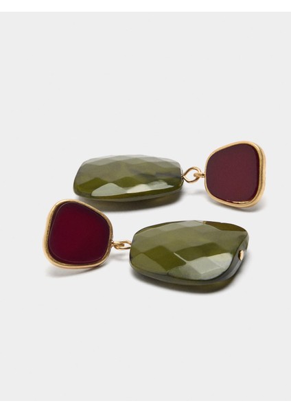 Taş Efektli Uzun Küpe modelleri