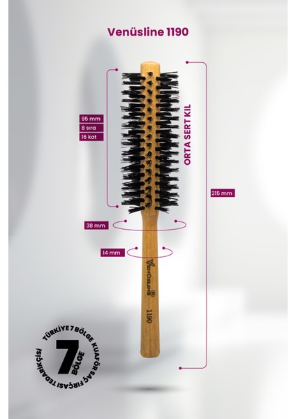 Venüsline Professional 1190 – Kısa Saçlar Orta Sert Kıllı - Fön ve Şekil Verme Fırçası modelleri
