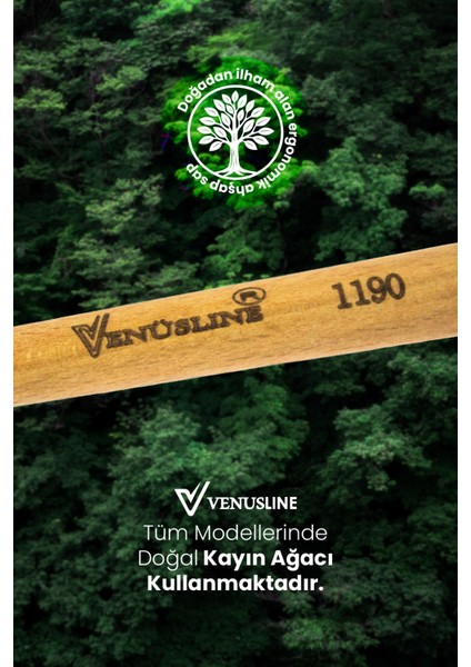 Venüsline Professional 1190 – Kısa Saçlar Orta Sert Kıllı - Fön ve Şekil Verme Fırçası