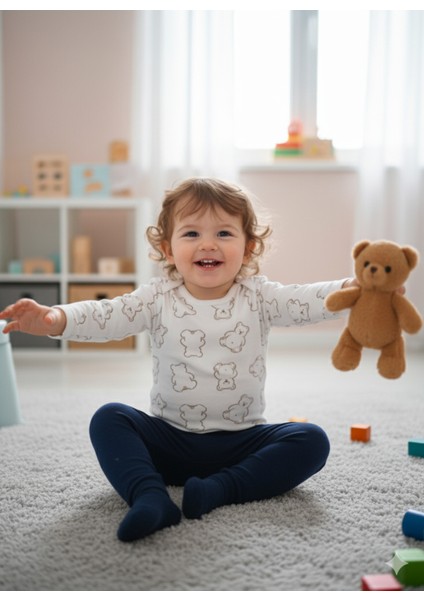 Kız Erkek Çocuk Bebek Uzun Kollu Çıtçıtlı Body-Badi %100 Pamuk 3.5-4-5-6 Yaş