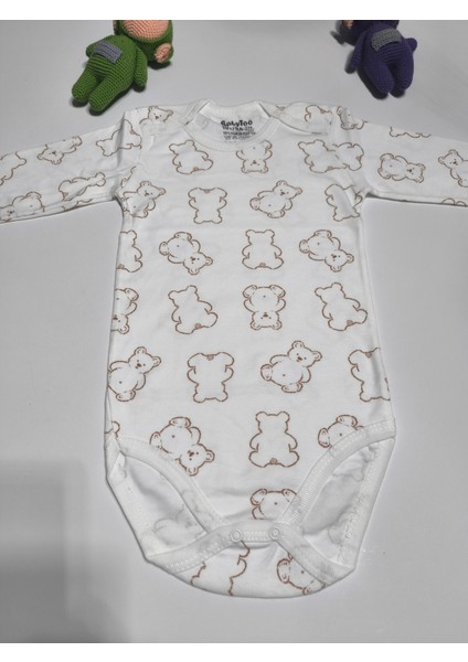 Kız Erkek Çocuk Bebek Uzun Kollu Çıtçıtlı Body-Badi %100 Pamuk 3.5-4-5-6 Yaş