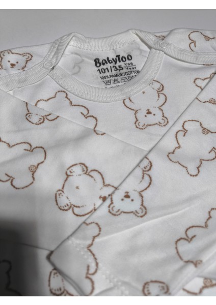 Kız Erkek Çocuk Bebek Uzun Kollu Çıtçıtlı Body-Badi %100 Pamuk 3.5-4-5-6 Yaş