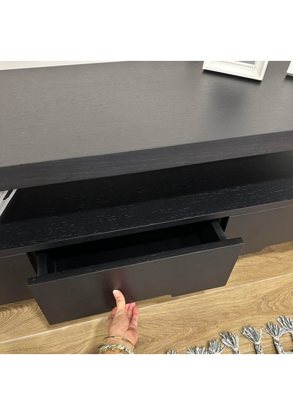 Harmonia Tv Sehpası Ahşap Çekmece Metal Ayak