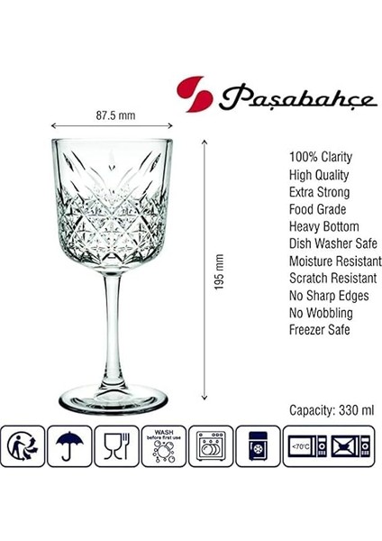 Timeless Kırmızı Şarap Kadehi, 4'lü, 330 cc fırsatları