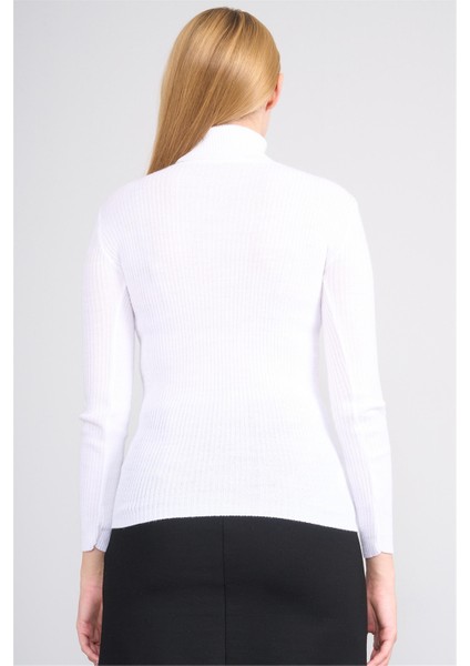 K26 5555 Beyaz Kadın Fıtıllı Body