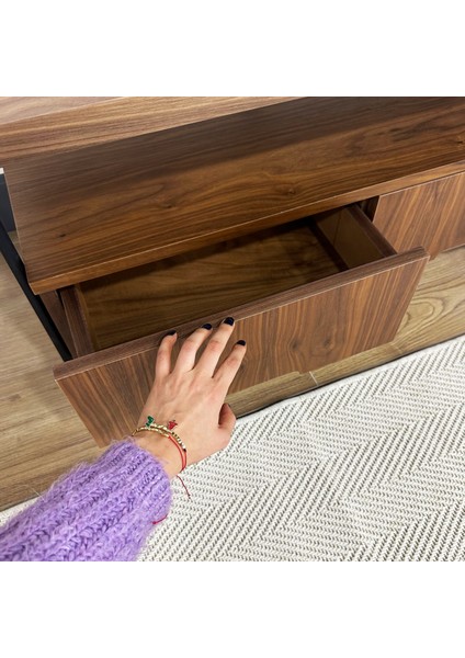 Harmonia Tv Sehpası Ahşap Çekmece Metal Ayak indirimleri