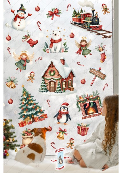 Christmas Yılbaşı Cam Sticker Seti 60+ Parça – Çift Taraflı Baskı, Suya Dayanıklı, Kar Tanesi & Noel Dekoru fiyatları