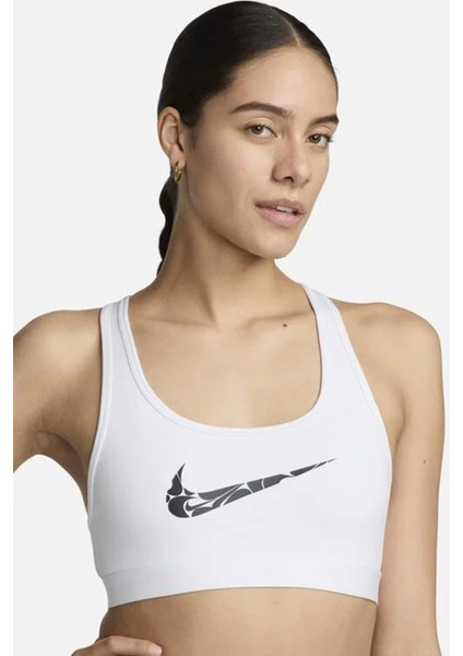 Dri-Fit Swoosh Graphic Light Support Bra Kadın Spor Bra Beyaz modelleri
