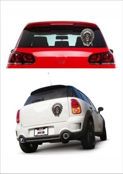 Kızılderili Kuru Kafa Sticker - Ölüler Günü - Kuru Kafa Sticker - Araba Oto Motosiklet Sticker 00014 fiyatları