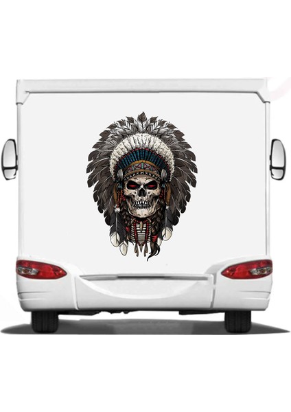 Kızılderili Kuru Kafa Sticker - Ölüler Günü - Kuru Kafa Sticker - Araba Oto Motosiklet Sticker 00014 indirimleri