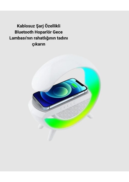 Bluetooth 5.0 Hoparlör – Kablosuz Şarj Rgb Gece Lambası ve Fm Radyo - MCT3795-9248 modelleri