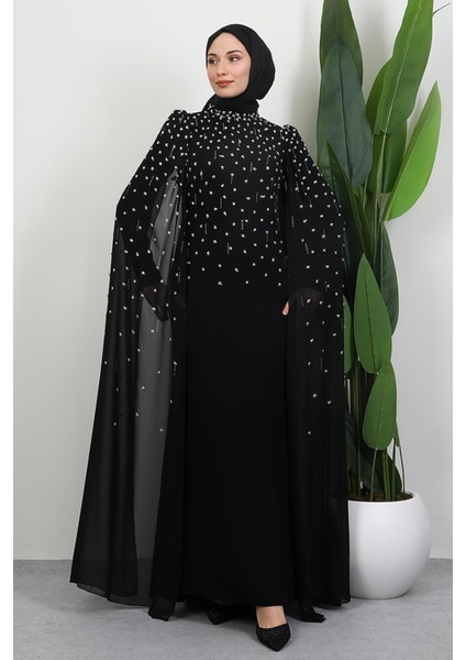 Perihan Taşlı Abiye Siyah