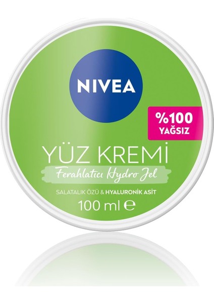 Nıvea Ferahlatıcı Hydro Nemlendirici Yüz Kremi 100 Ml, Yağlı Ciltler Için, Makyaj Bazı, 24 Saat Cilt Nemlendirici, Yağlı His Bırakmayan Formül