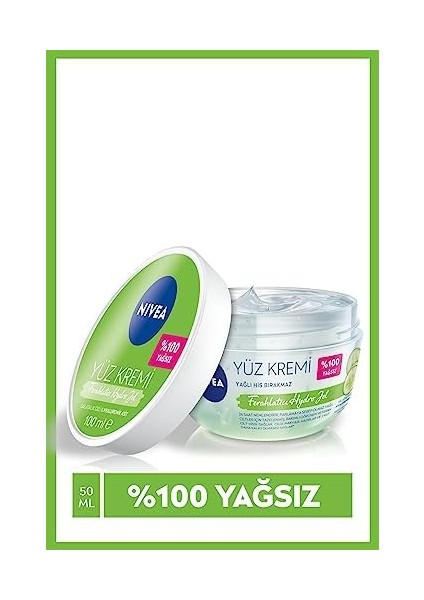 Nıvea Ferahlatıcı Hydro Nemlendirici Yüz Kremi 100 Ml, Yağlı Ciltler Için, Makyaj Bazı, 24 Saat Cilt Nemlendirici, Yağlı His Bırakmayan Formül modelleri