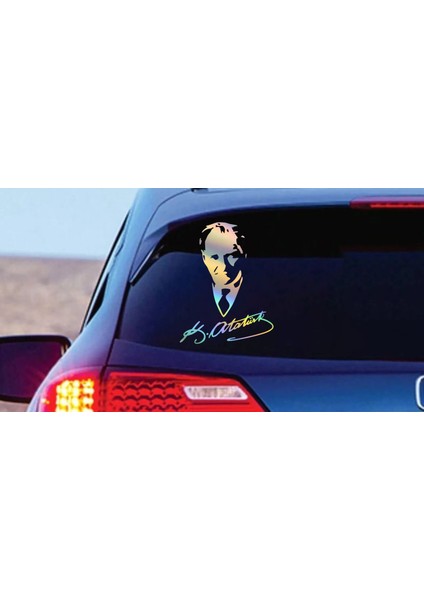 Hologramlı Janjanlı Atatürk ve Imza Sticker - Araba Oto Motosiklet Sticker 02527 fiyatları