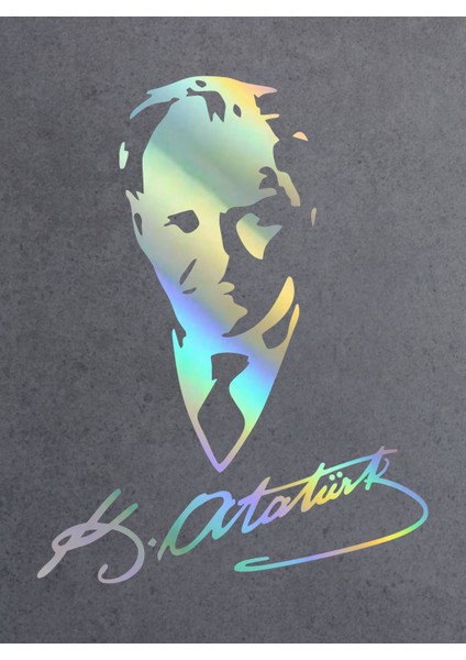 Hologramlı Janjanlı Atatürk ve Imza Sticker - Araba Oto Motosiklet Sticker 02527 indirimleri