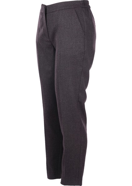 Minimalist Kadın Pantolon - Yüksek Bel Slim Fit Midi