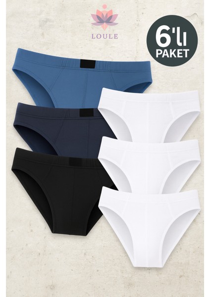 Erkek Iç Giyim %100 Pamuklu 6 Adet Slip Külot LL.IL.1215.006