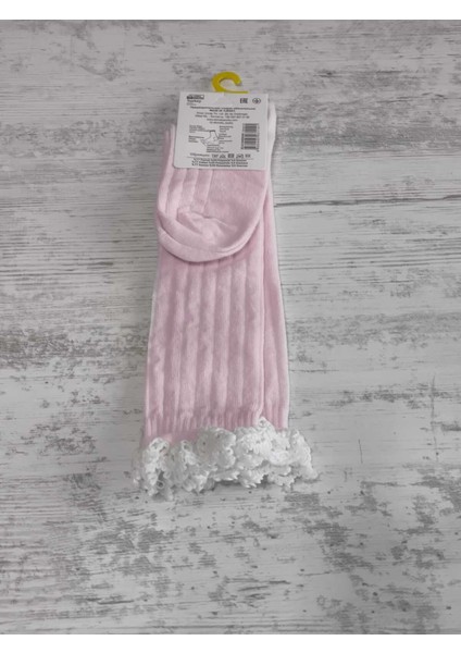 Kız Çocuk Diz Altı Çorap Pamuklu Fitilli Dantelli Kokulu Nefes Alabilir Terletmez Tekli Pembe fiyatları