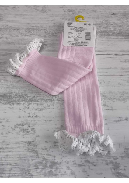 Kız Çocuk Diz Altı Çorap Pamuklu Fitilli Dantelli Kokulu Nefes Alabilir Terletmez Tekli Pembe modelleri