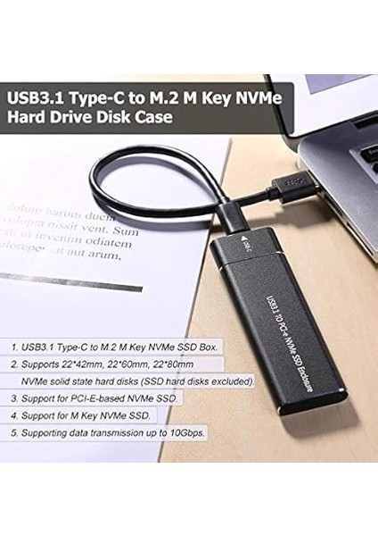 4766 USB 3.1 Type-C To Pcı-E Express Nvme SSD M.2 M-Key Hard Disk Kutusu indirimleri