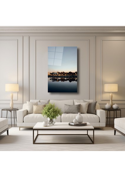 Doğadaki Yaban At Sürüsü - Cam Tablo - DEG0086 fırsatları