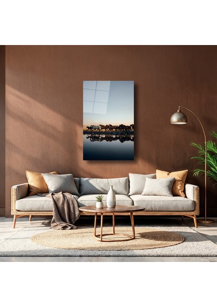 Doğadaki Yaban At Sürüsü - Cam Tablo - DEG0086 indirimleri