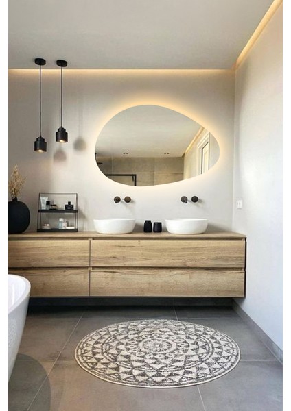 Premium Asimetrik LED Dekoratif Ayna - Banyo Aynası - Dresuar Aynası – Zarif Duvar Aynası modelleri