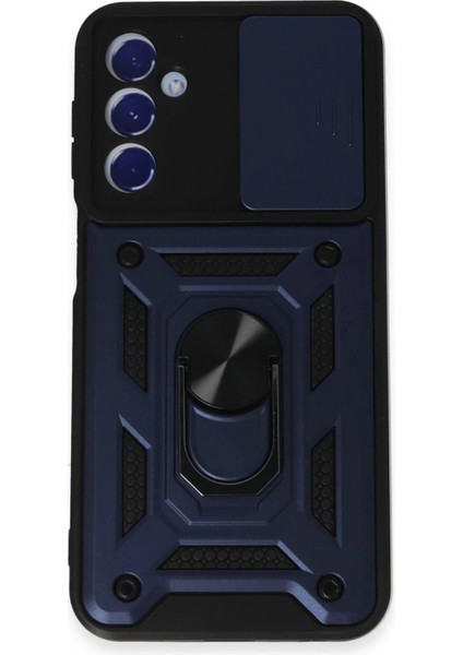 Samsung Galaxy M34 5g Kılıf Pars Lens Yüzüklü Silikon - Lacivert (K95)