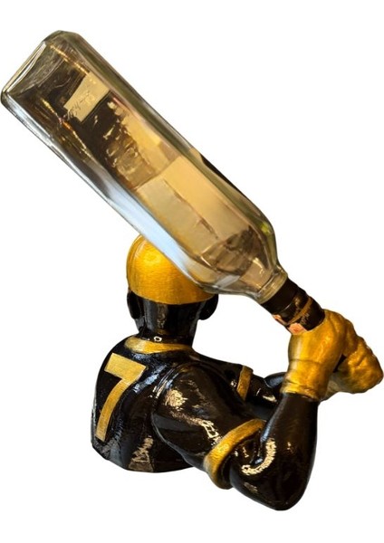 Beyzbol Temalı Şarap Standı – El Boyaması Dekoratif Şarap Tutucu ve Masa Üstü Obje