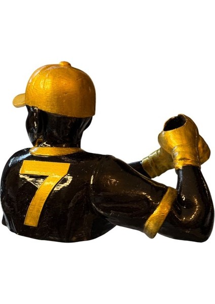 Beyzbol Temalı Şarap Standı – El Boyaması Dekoratif Şarap Tutucu ve Masa Üstü Obje