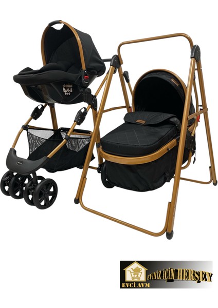 Evci Siyah Salıncaklı Travel Bebek Arabası Seti fiyatları