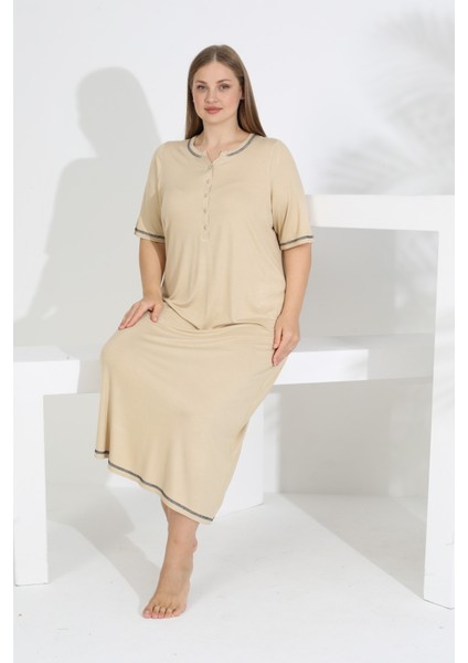 Kadın Bambu Kısa Kol Gecelik modelleri
