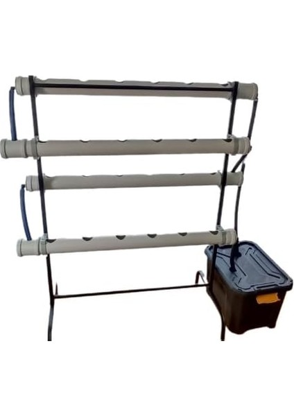 24’lü Dikey Hidroponik Sistem Topraksız Tarım Kulesi Balkon ve Teras Için Marul, Yeşillik, Sebze Yetiştirme Seti