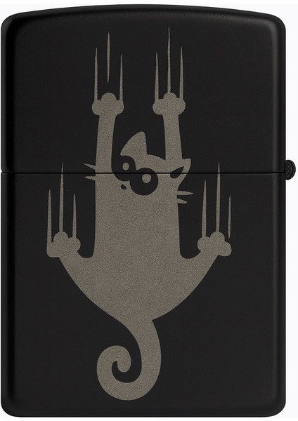 Kedili Siyah Metal Çakmak | Lazer Kazımalı Özel Tasarım | Şık Hediye Seçeneği fiyatları