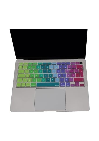 Macbook Air M1 13INÇ Klavye Koruyucu Türkçe Q Dazzle A2179 A2337 ile Uyumlu Pembe Yeşil modelleri