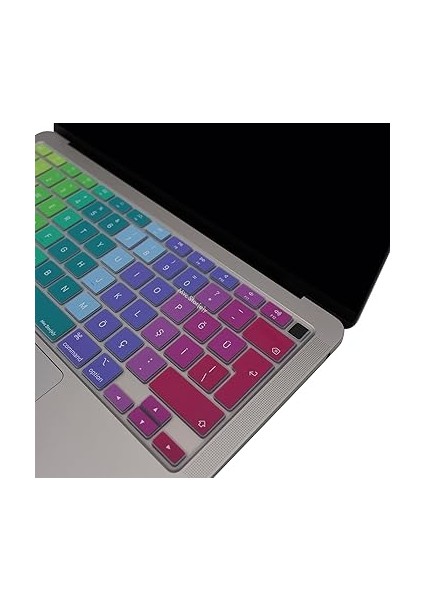Macbook Air M1 13INÇ Klavye Koruyucu Türkçe Q Dazzle A2179 A2337 ile Uyumlu Pembe Yeşil fırsatları