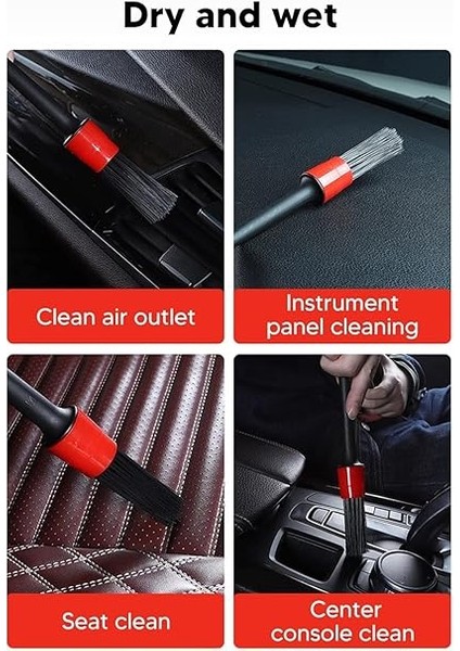 7'li Araç Içi Temizlik Fırça Seti Oto Detay Fırçası Yumuşak Toz Alma Klima Havalandırma Torpido Temizlik Aleti Jant Köpük fırsatları