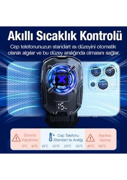 27W Super Akıllı Kasırga Telefon Soğutucu Dijital Göstergeli Akıllı Isı Yalıtım Soğutma Fanı Radyatör fırsatları