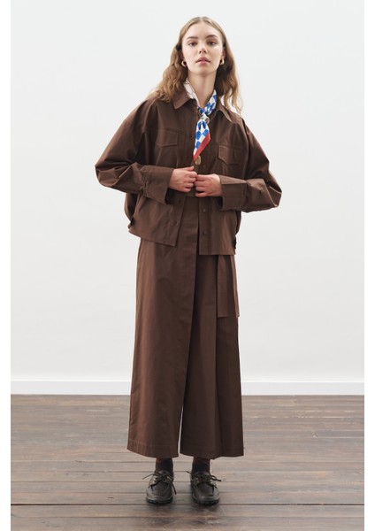 Dikiş Detaylı Bomber Gömlek Kahverengi fiyatları