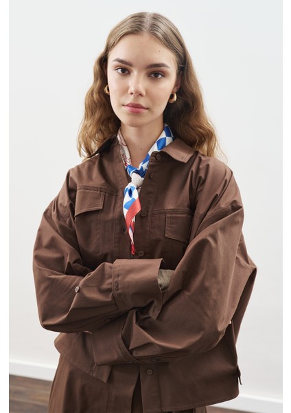 Dikiş Detaylı Bomber Gömlek Kahverengi modelleri