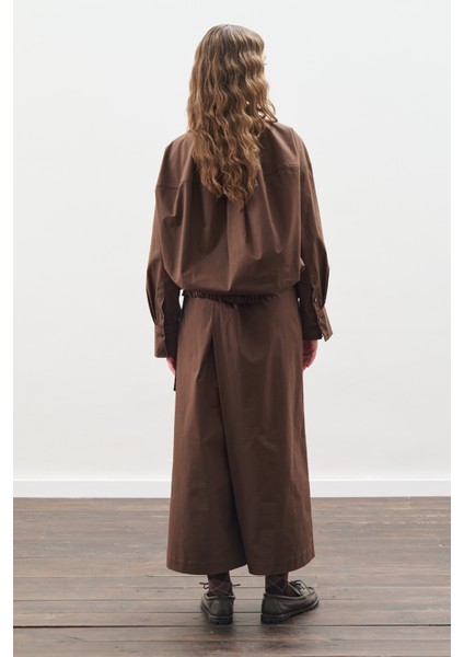 Dikiş Detaylı Bomber Gömlek Kahverengi