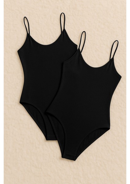 Kadın Giyim Ip Askılı Likralı Penye 2 Adet Çıtçıtlı Body LL.K60.O012.001