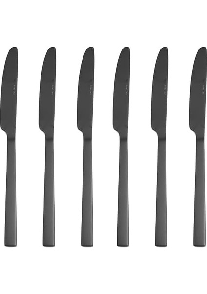 Quantum Mat Siyah Yemek Bıçağı 24CM 6 Adet