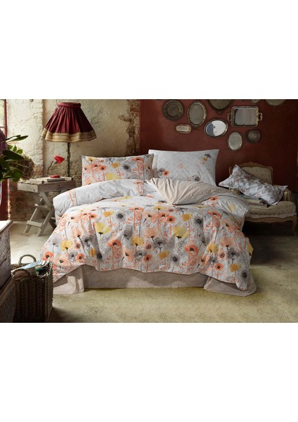 Poeny Ranforce Çift Kişilik Nevresim Takımı %100 Pamuk Sarı