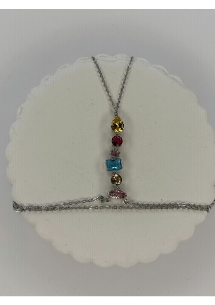 Renkli Taşlı Çift Sarımlı Silver Şahmeran