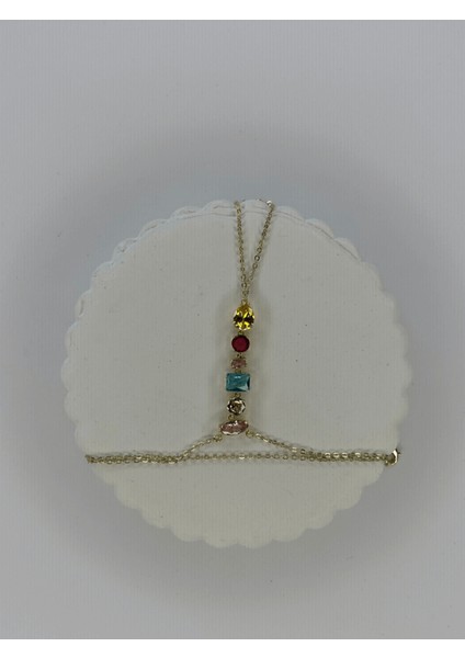 Renkli Taşlı Çift Sarımlı Gold Şahmeran fiyatları